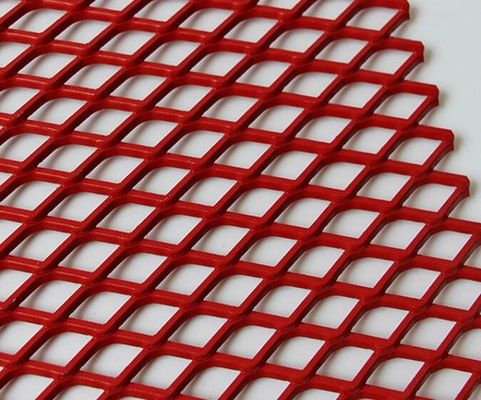 Perforated Powder Coated Aluminium Expanded Metal Mesh For Exterior Wall Decoration