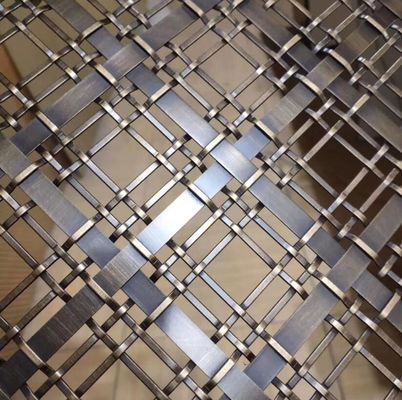 Architectural Flat Wire Mesh Crimped Woven Wire Mesh Brass Bronze Stainless Steel Woven Metal Decorative Mesh