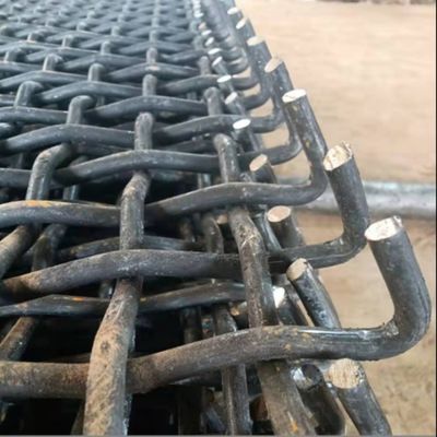 Vibrating 65mn Hooked Crimped Woven Wire Mesh Screens For Quarry And Mining