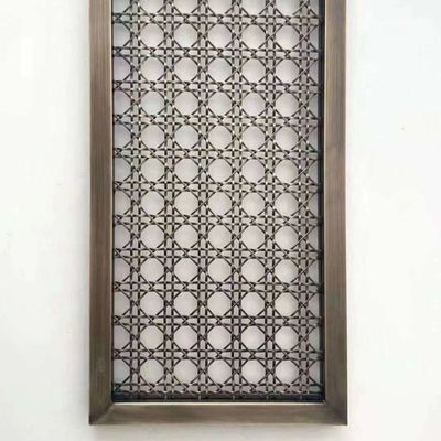 Burnished Brass Crimped Wire Grille Diamond Metal Wire Mesh Waterproof
