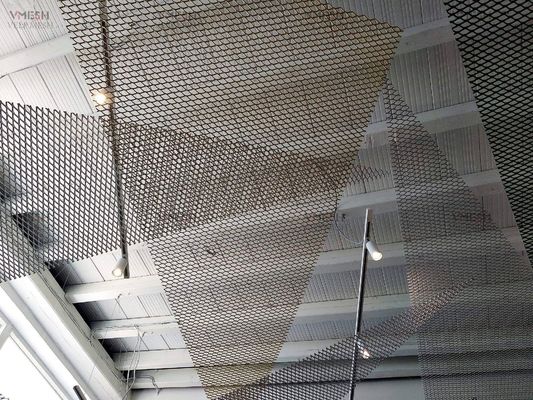 Architectural Suspended Aluminum Ceiling Expanded Metal Panels Black
