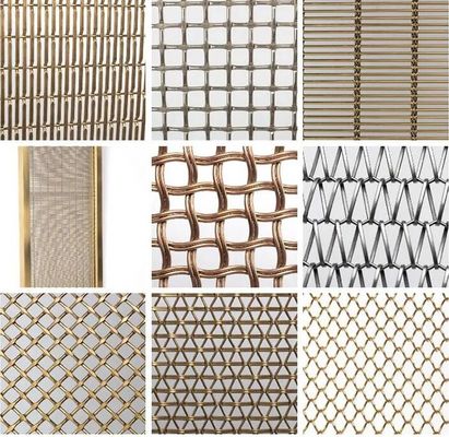 Decorative Spiral Weave Mesh For Architectural Conveyor Belt Metal Woven Mesh For Buildings