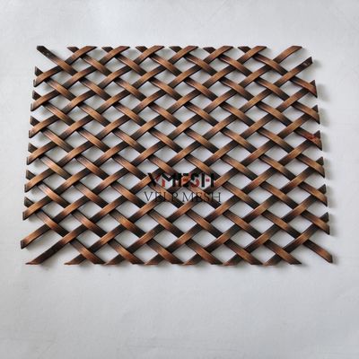Antique Brass Flat Wire Stainless Steel Crimped Woven Mesh Decorative Woven Mesh Panels for Cabinet Door Inserts and Architectural Crimped Mesh Grilles