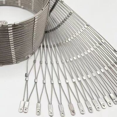 SS316 Stainless Steel Wire Rope Mesh Flexible Woven For Aviary Balcony Protection