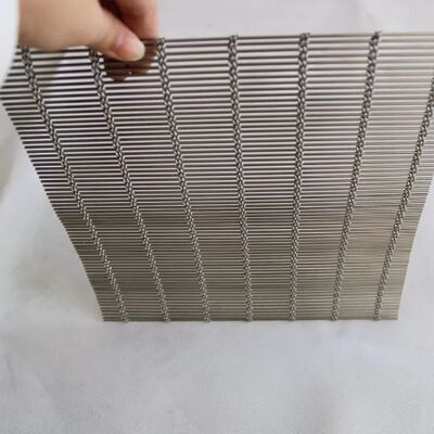 Architectural Decorative Stainless Steel Cable Rod Woven Wire Mesh For Indoor Curtain Mesh