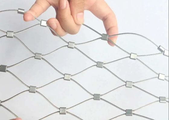 AISI 316 Stainless Steel Rope Wire Mesh 4x4 Inch for Zoo Enclosures