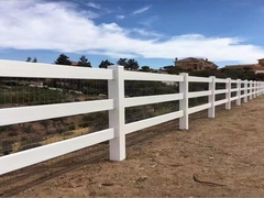 White 3rails PVC Horse Fence Stable Plastic Horse Field Fencing