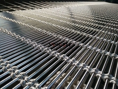 Flexible Anodized Metal Mesh Stair Railing 5.3kg/Sqm Architectural Cable Mesh