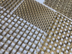 Anti Corrosion Architectural Brass Mesh Round Wire And Flat Wire Intersect