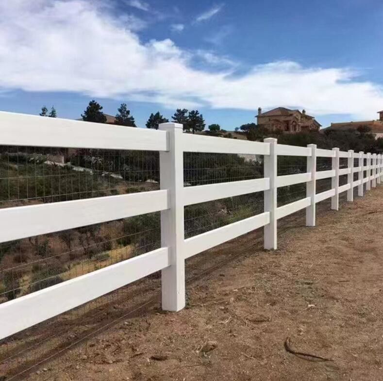 Vinyl Fence Heavy Duty 3 Rails Horse PVC Farm Fence Vinyl Fence