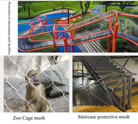304 Stainless Steel Cable Mesh Black Oxidation for Zoo Aviary