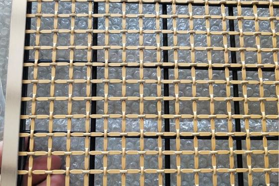 Durable Golden Brass Color Stainless Steel Architectural Woven Wire Mesh For Curtain