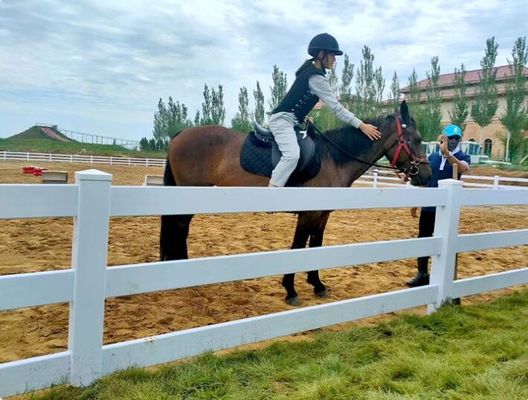 White 5ft x 8ft 4-Rail PVC Horse Fence Eco-Friendly Vinyl
