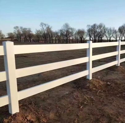 Easily Assembled 2 Rails 3 Rails 4 Rails White Plastic Horse Ranch Fencing
