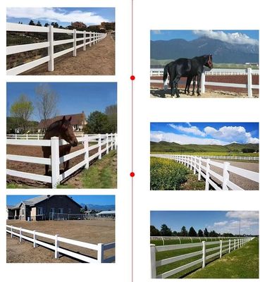 White Plastic Rail Fence Vinyl Fence 3 Rails 4 Rails Horse PVC Farm Fence