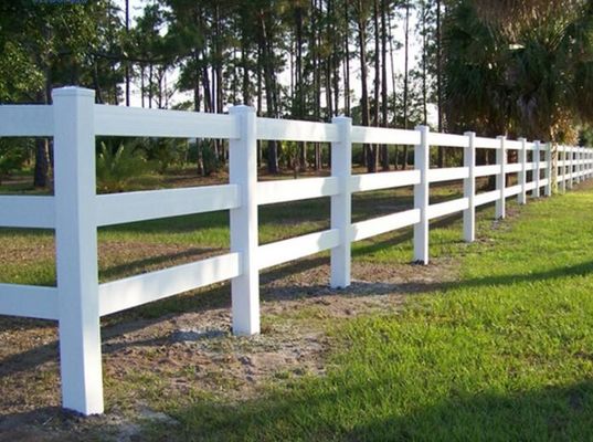 Cattle 3 Rails White Portable Horse Farm Outside PVC Farm Fence