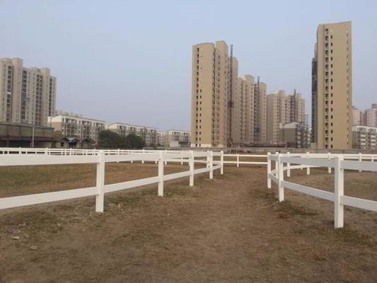 Stable White Black Color PVC Rail Fencing Ranch Paddock Horse Fencing