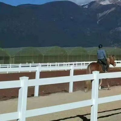 Stable White Black Color PVC Rail Fencing Ranch Paddock Horse Fencing