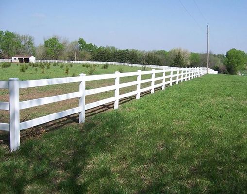 Stable White 3rails Design PVC Fence Plastic Vinyl Ranch Paddock Horse Fence