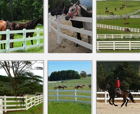 Durable 3 Rails PVC Farm Fence Plastic Fencing Ranch Paddock Horse Fence