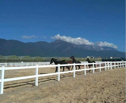 Easily Assembled 2 Rails 3 Rails 4 Rails White Plastic Horse Ranch Fencing