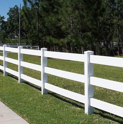 Cattle 3 Rails White Portable Horse Farm Outside PVC Farm Fence