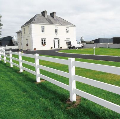 Cattle Vinyl 3 Rails PVC 2 Rails Horse Paddock Farm Fence Post Ranch