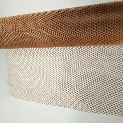 0.3x0.4mm Opening Expanded Metal Mesh Panels Red Copper Wire For Batteries