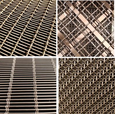 Decorative Stainless Steel Bronze Metal Mesh For Architectural Furniture Cabinet