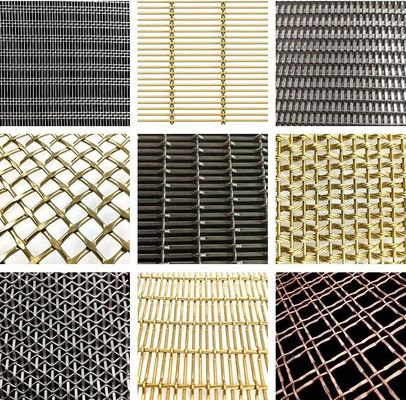 Decorative Stainless Steel Bronze Metal Mesh For Architectural Furniture Cabinet