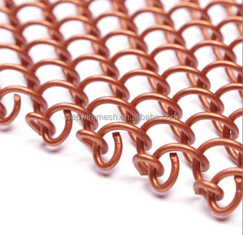 Decorative Aluminium Metal Mesh Curtain Chain Drapery Fabric Fireplace Wire Mesh Metal Coil Mesh Ceiling Curtain