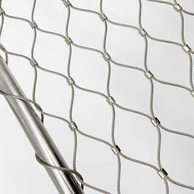 Cable Balustrade Stainless Steel Rope Mesh Bird Garden / Zoo Cage Fence