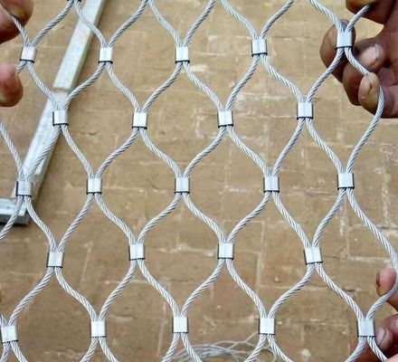 Salt Water Resistant SS 304/316 Flexible Wire Rope Net Outdoor Durable Architectural Mesh
