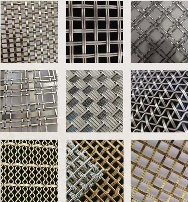 Custom Brass Antique Finish Architectural SS Crimped Mesh Exterior Architectural Metal Mesh Cladding
