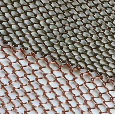 Gold Color Anti Rust Aluminum Decorative Mesh Metal Coil Drapery