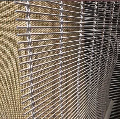 Decorative Spiral Weave Mesh For Architectural Conveyor Belt Metal Woven Mesh For Buildings