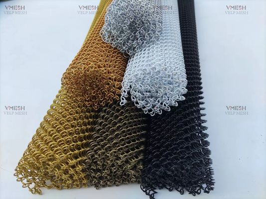 Powder Coated Black Mesh Curtain Safety Fireplace Screen Curtain