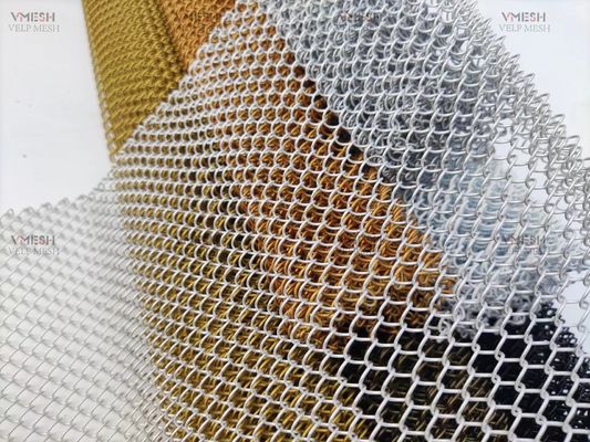 Decorative Aluminum Alloy Mesh Coil Drapery Hotel Metal Drapery Chain Mail Mesh Curtain