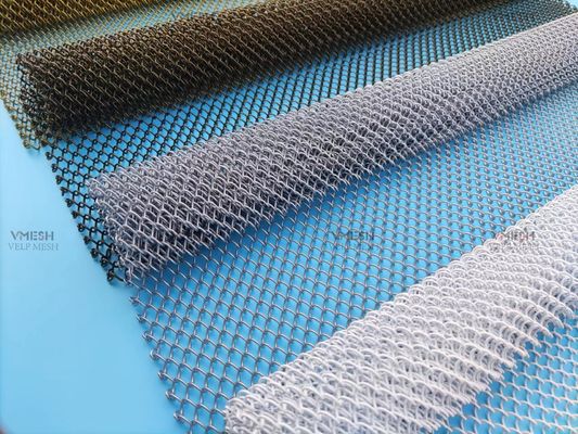 Aluminum Cascade Coil Drapery Wire Mesh Curtains For Space Partition