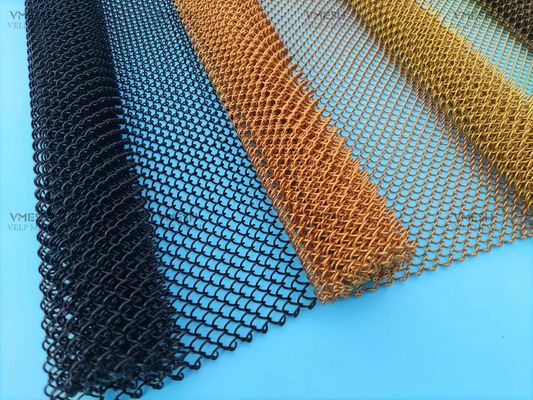Decorative Aluminum Alloy Mesh Coil Drapery Hotel Metal Drapery Chain Mail Mesh Curtain