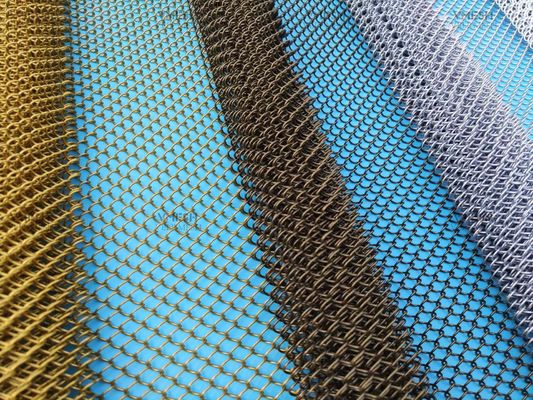Colorful Woven Architectural Mesh Metal Mesh Chain Link Curtain