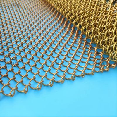 Aluminum Wire Architectural Metal Curtains Metal Coil Drapery For Room Divider