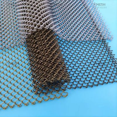Gold Color Anti Rust Aluminum Decorative Mesh Metal Coil Drapery