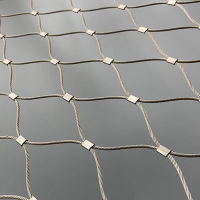 Silver Stainless Steel Rope Mesh with Resist Chewing and Heavy Snow Wind Resistant Properties for Aviary and Zoo Enclosures