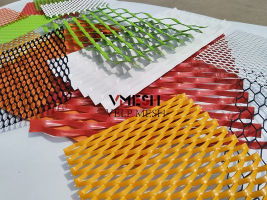 PVDF Aluminum Expanded Metal Mesh 5.5mm 6.0mm Wall Cladding Ventilated Facades