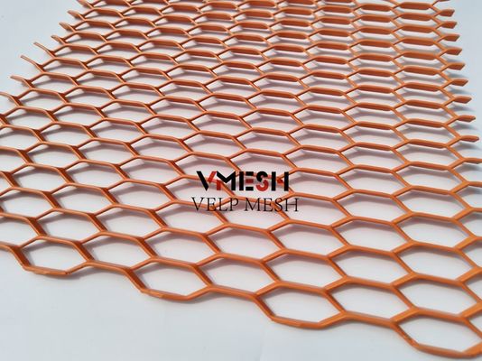 PVDF Aluminum Expanded Metal Mesh 5.5mm 6.0mm Wall Cladding Ventilated Facades
