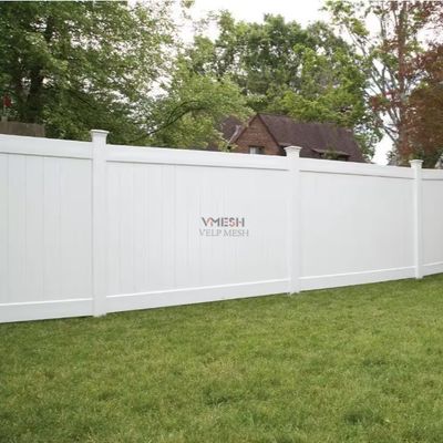 White Color Anti Aging Vinyl Garden Fencing With Solid Panel