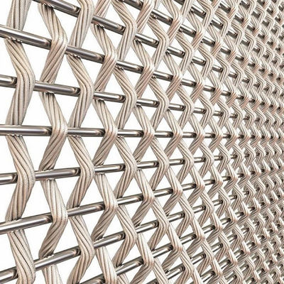 Architectural Decorative Stainless Steel Cable Rod Woven Wire Mesh for Wall Cladding