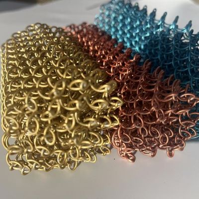 Colourful Surface Aluminum Woven Chain Link Curtain Wire Mesh