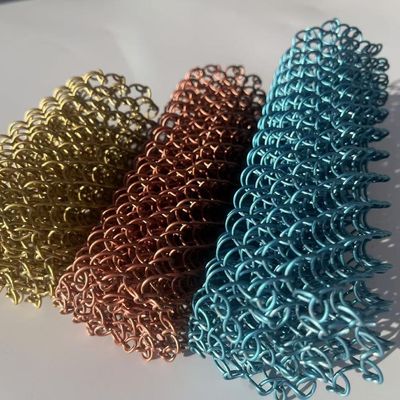 Colourful Surface Aluminum Woven Chain Link Curtain Wire Mesh